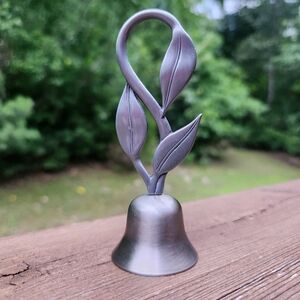 Upright Pewter Candle Snuffer With Elegant Leaf Design
